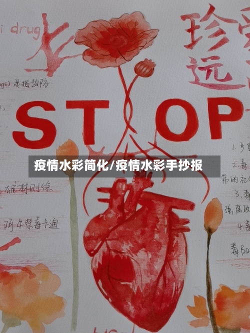 疫情水彩简化/疫情水彩手抄报