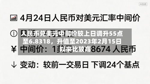 人民币兑美元中间价较上日调升55点至6.8318，升值至2023年2月15日以来比较高！