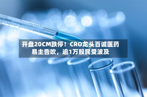 开盘20CM跌停!CRO龙头百诚医药易主告吹,逾1万股民受波及